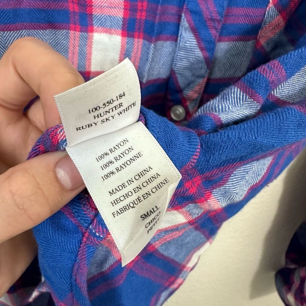 Rails Hunter Button Up Red Ruby Pleated Shirt Siz… - image 8